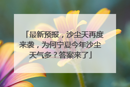 最新预报，沙尘天再度来袭，为何宁夏今年沙尘天气多？答案来了