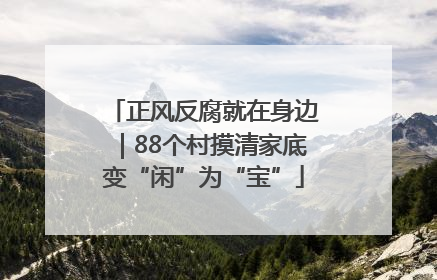 正风反腐就在身边｜88个村摸清家底变“闲”为“宝”