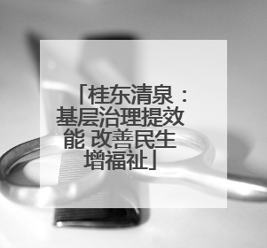 桂东清泉：基层治理提效能 改善民生增福祉