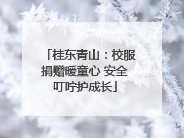 桂东青山：校服捐赠暖童心 安全叮咛护成长