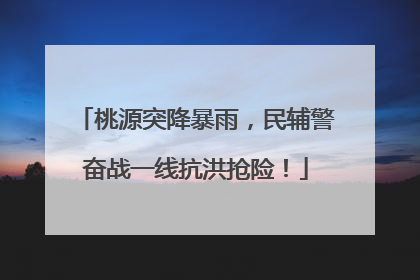 桃源突降暴雨，民辅警奋战一线抗洪抢险！