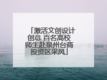 激活文创设计创意 百名高校师生赴泉州台商投资区采风