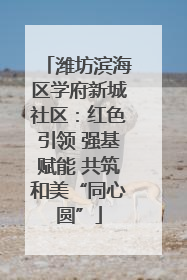 潍坊滨海区学府新城社区：红色引领 强基赋能 共筑和美“同心圆”