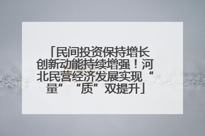 民间投资保持增长 创新动能持续增强！河北民营经济发展实现“量”“质”双提升