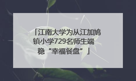江南大学为从江加鸠镇小学729名师生端稳“幸福餐盘”