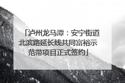 泸州龙马潭：安宁街道北滨路延长线共同富裕示范带项目正式签约