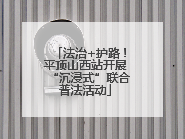 法治+护路！平顶山西站开展“沉浸式”联合普法活动