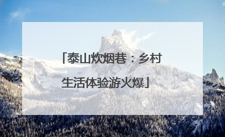 泰山炊烟巷：乡村生活体验游火爆