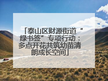 泰山区财源街道“绿书签”专项行动：多点开花共筑幼苗清朗成长空间