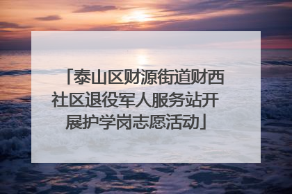 泰山区财源街道财西社区退役军人服务站开展护学岗志愿活动