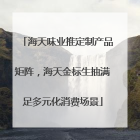海天味业推定制产品矩阵，海天金标生抽满足多元化消费场景