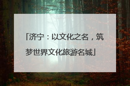 济宁：以文化之名，筑梦世界文化旅游名城