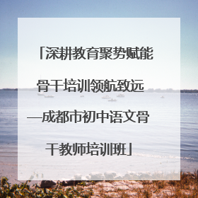 深耕教育聚势赋能 骨干培训领航致远—成都市初中语文骨干教师培训班