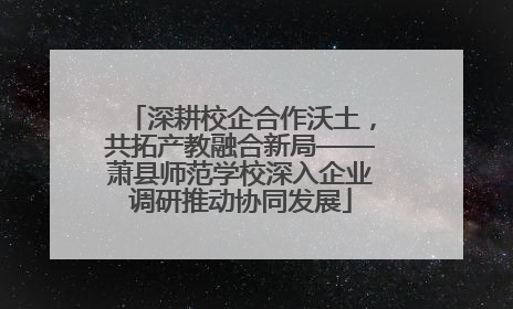 深耕校企合作沃土，共拓产教融合新局——萧县师范学校深入企业调研推动协同发展