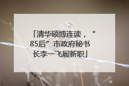 清华硕博连读，“85后”市政府秘书长李一飞履新职