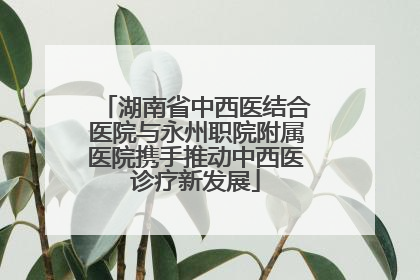 湖南省中西医结合医院与永州职院附属医院携手推动中西医诊疗新发展