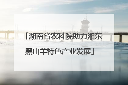 湖南省农科院助力湘东黑山羊特色产业发展
