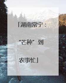 湖南常宁：“芒种”到 农事忙