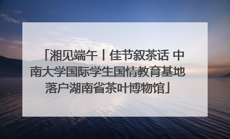 湘见端午丨佳节叙茶话 中南大学国际学生国情教育基地落户湖南省茶叶博物馆