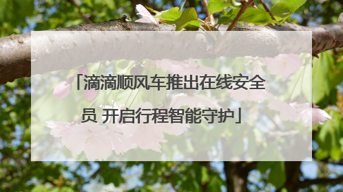 滴滴顺风车推出在线安全员 开启行程智能守护