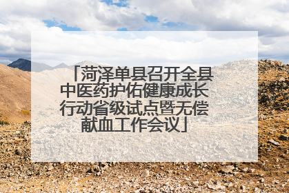 菏泽单县召开全县中医药护佑健康成长行动省级试点暨无偿献血工作会议