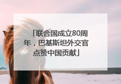 联合国成立80周年，巴基斯坦外交官点赞中国贡献