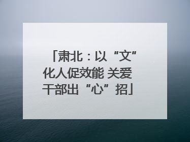 肃北：以“文”化人促效能 关爱干部出“心”招