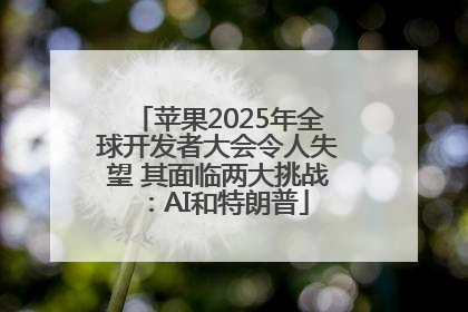 苹果2025年全球开发者大会令人失望 其面临两大挑战：AI和特朗普