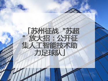 苏州征战“苏超”放大招：公开征集人工智能技术助力足球队
