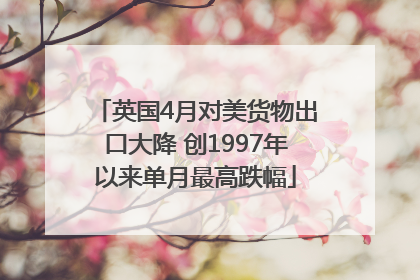 英国4月对美货物出口大降 创1997年以来单月最高跌幅