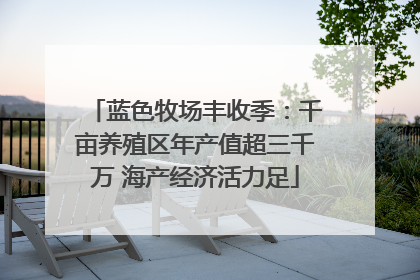 蓝色牧场丰收季：千亩养殖区年产值超三千万 海产经济活力足