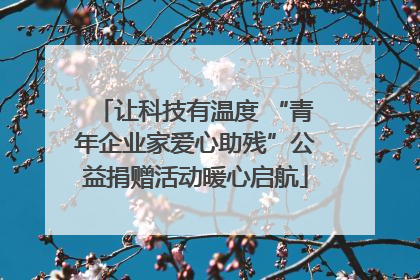 让科技有温度 “青年企业家爱心助残”公益捐赠活动暖心启航