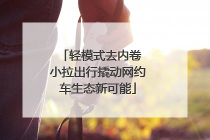 轻模式去内卷 小拉出行撬动网约车生态新可能