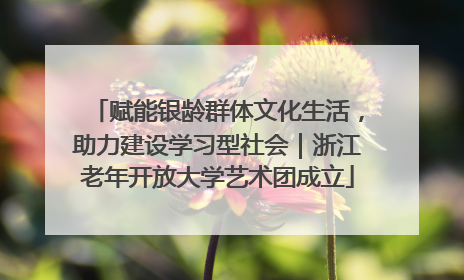 赋能银龄群体文化生活，助力建设学习型社会｜浙江老年开放大学艺术团成立