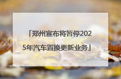郑州宣布将暂停2025年汽车置换更新业务
