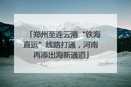 郑州至连云港“铁海直运”线路打通，河南再添出海新通道