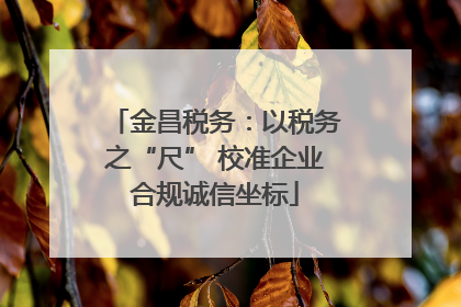 金昌税务：以税务之“尺” 校准企业合规诚信坐标