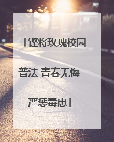 铿将玫瑰校园普法 青春无悔严惩毒患