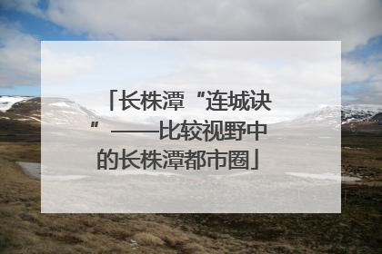 长株潭“连城诀”——比较视野中的长株潭都市圈