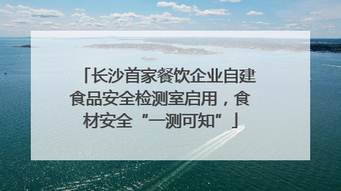 长沙首家餐饮企业自建食品安全检测室启用，食材安全“一测可知”