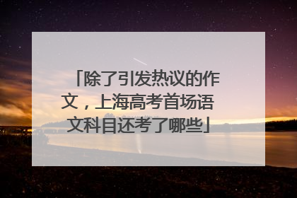 除了引发热议的作文，上海高考首场语文科目还考了哪些