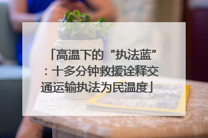 高温下的“执法蓝”：十多分钟救援诠释交通运输执法为民温度