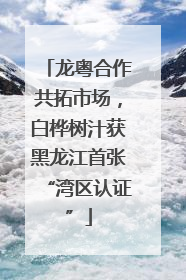 龙粤合作共拓市场，白桦树汁获黑龙江首张“湾区认证”