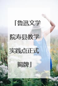 鲁迅文学院寿县教学实践点正式揭牌