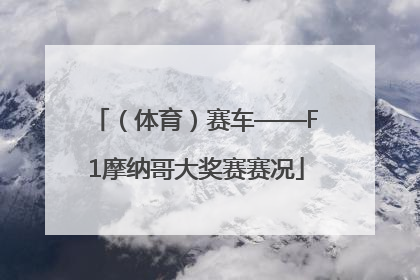 （体育）赛车——F1摩纳哥大奖赛赛况