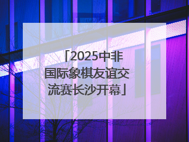 2025中非国际象棋友谊交流赛长沙开幕