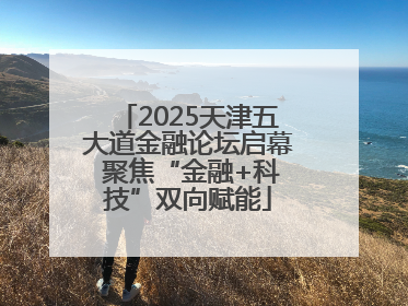 2025天津五大道金融论坛启幕 聚焦“金融+科技”双向赋能
