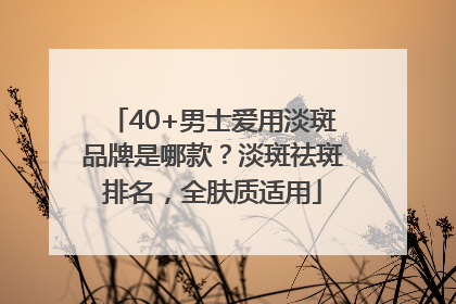 40+男士爱用淡斑品牌是哪款？淡斑祛斑排名，全肤质适用