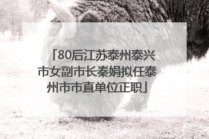 80后江苏泰州泰兴市女副市长秦娟拟任泰州市市直单位正职