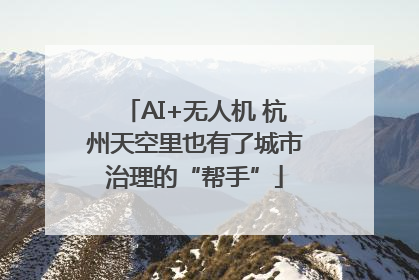 AI+无人机 杭州天空里也有了城市治理的“帮手”
